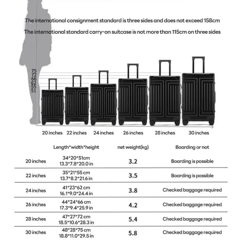 100% Aluminum-Magnesium Alloy Rolling Travel Suitcase