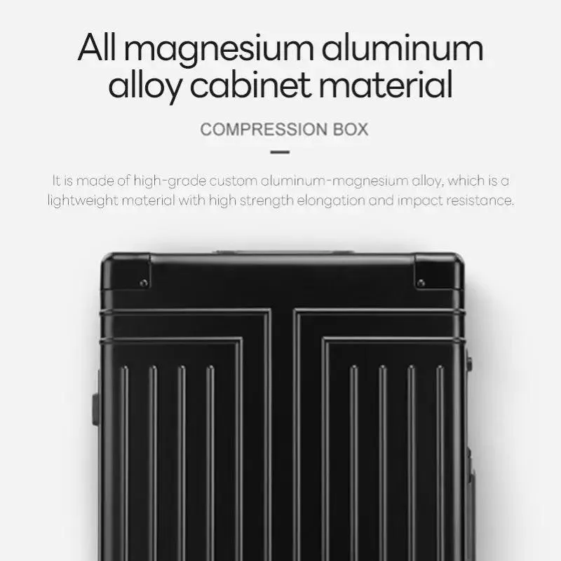 100% Aluminum-Magnesium Alloy Rolling Travel Suitcase