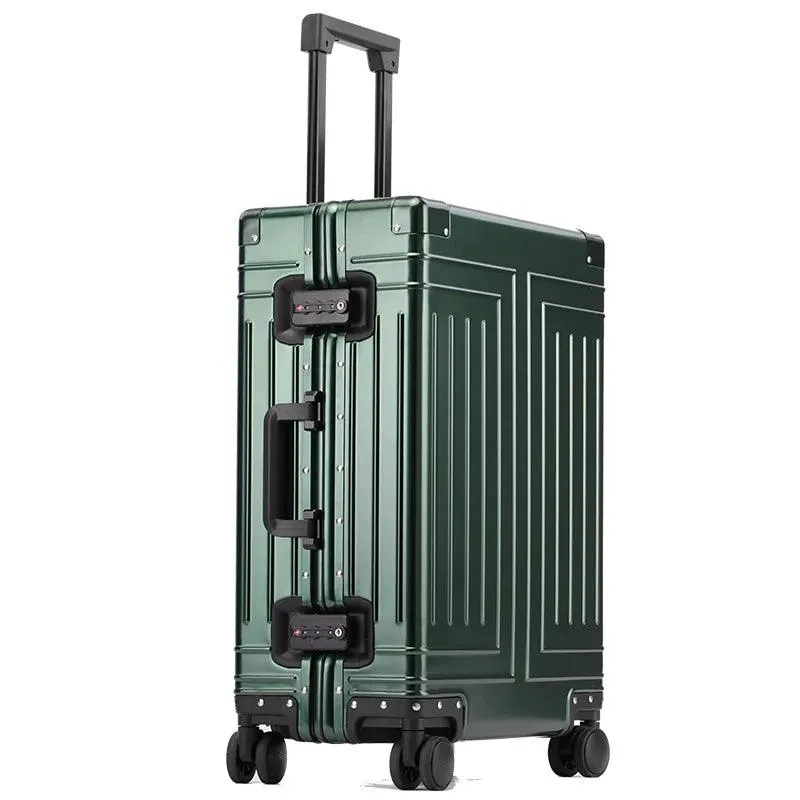100% Aluminum-Magnesium Alloy Rolling Travel Suitcase