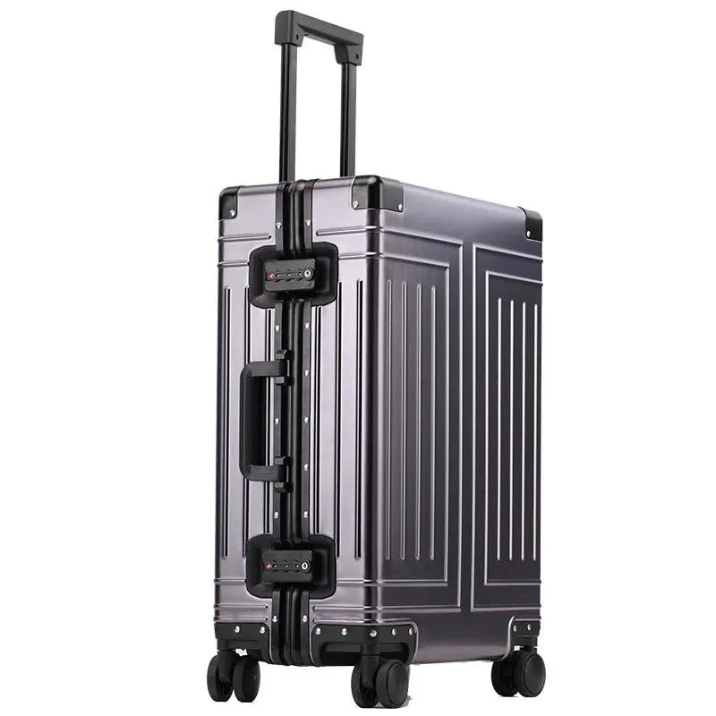 100% Aluminum-Magnesium Alloy Rolling Travel Suitcase