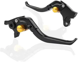 Adjustable Brake Levers for CFMOTO 450SS 450SR 2021-2023 450NK 450 CL-C 2023-2024 Folding Clutch Handles (Folding-Black with Gold)