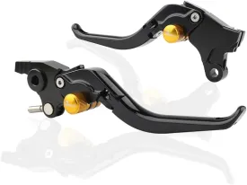 Adjustable Brake Levers for CFMOTO 700CL-X Heritage 700CL-X Adventure 2021-2022 Folding Clutch Handles (Folding-Black with Gold)
