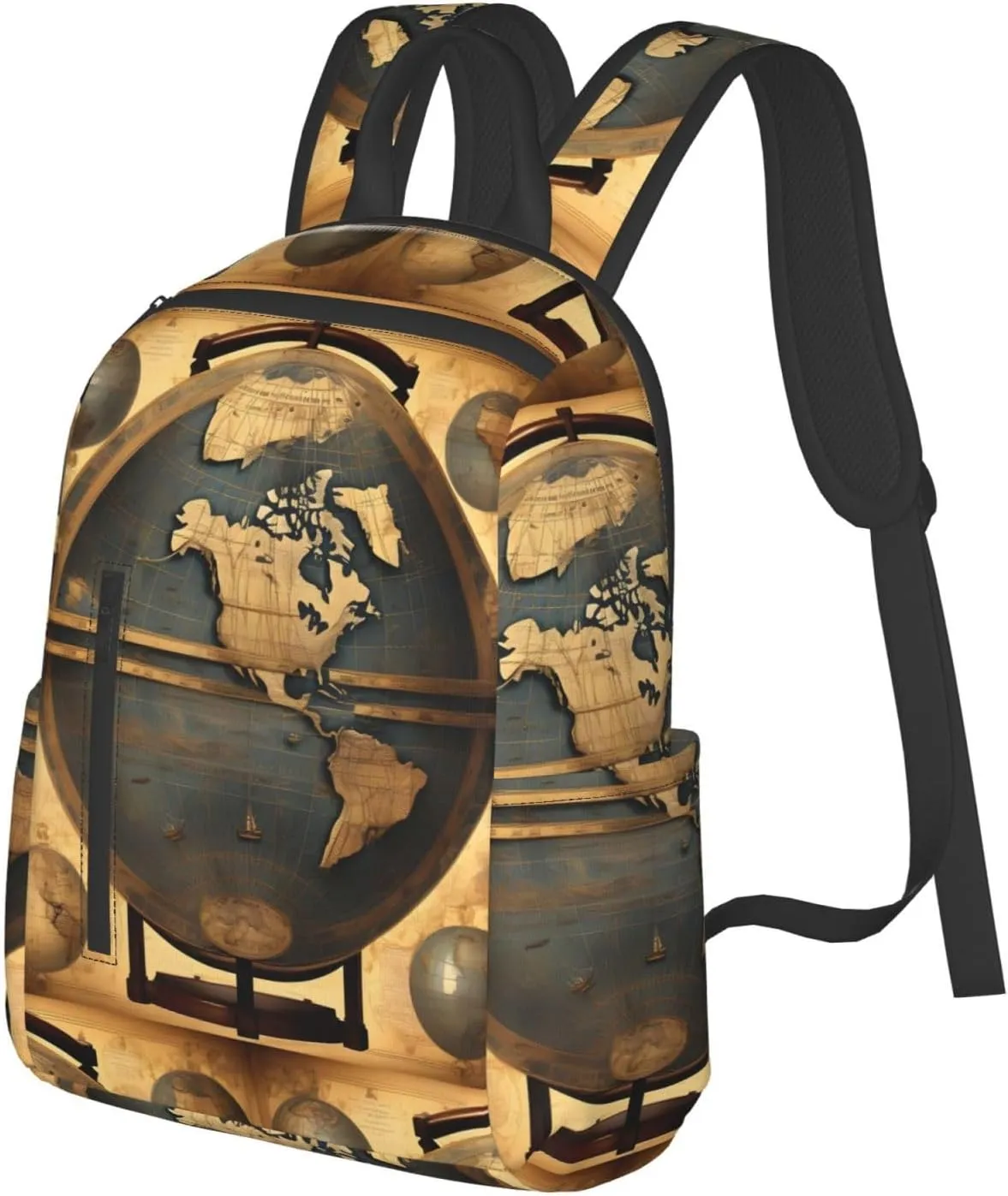 Ancient World Globe print Lightweight Laptop Backpack Travel Daypack Bookbag for Women Men for Travel Work