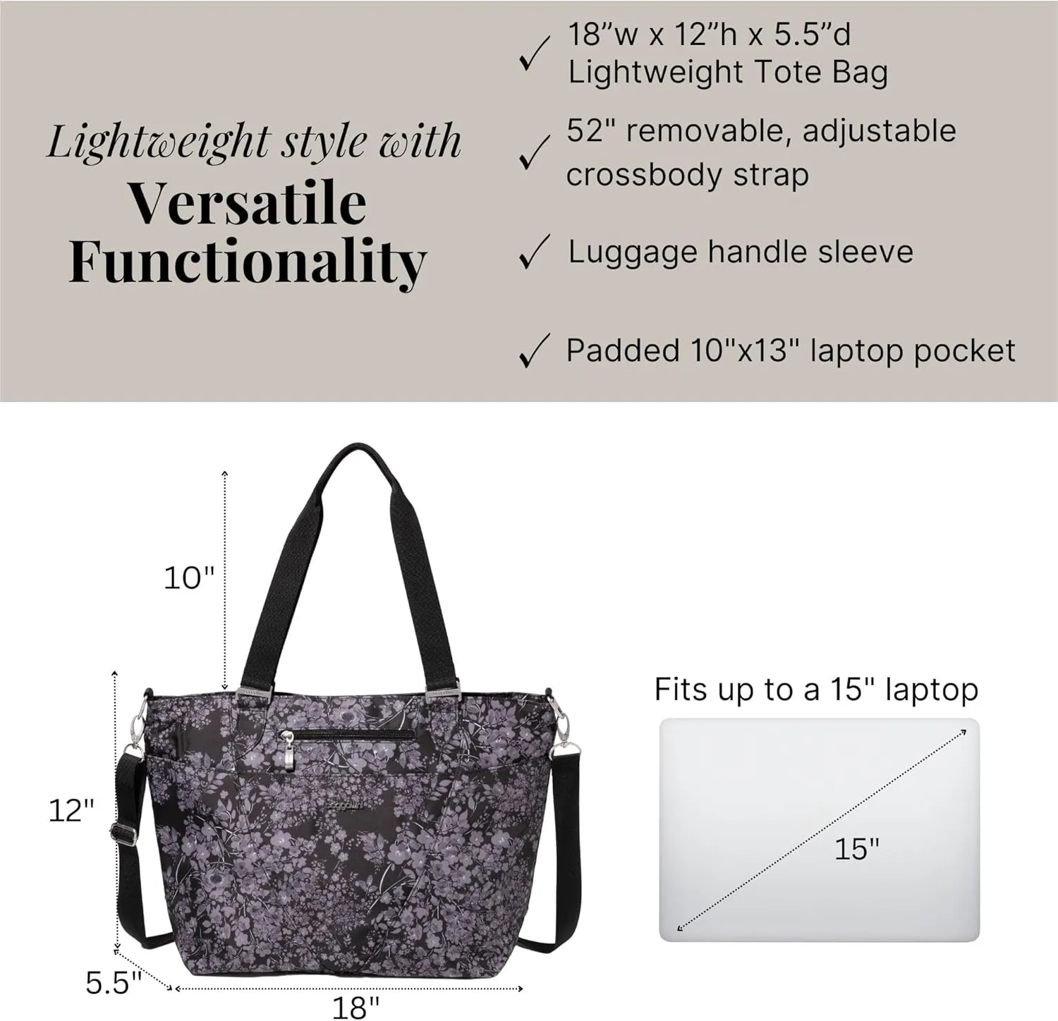 Baggallini unisex adult Avenue Tote