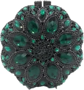 Boutique De FGG Elegant Round Crystal Clutch Evening Bags for Women Formal Party Handbags Bridal Wedding Purse