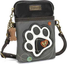 CHALA Cell Phone Crossbody Purse-Women PU Leather/Canvas Multicolor Handbag with Adjustable Strap