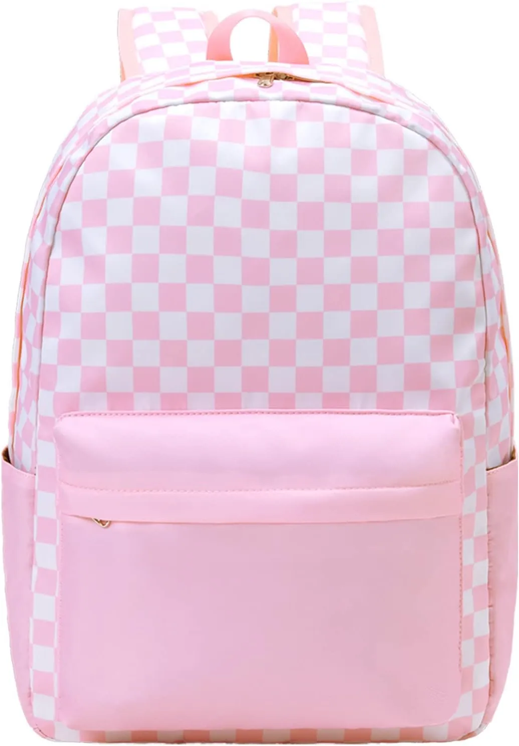 Checkered Backpack - School Backpack for Kids, Large Capacity, Waterproof, Lightweight, Black