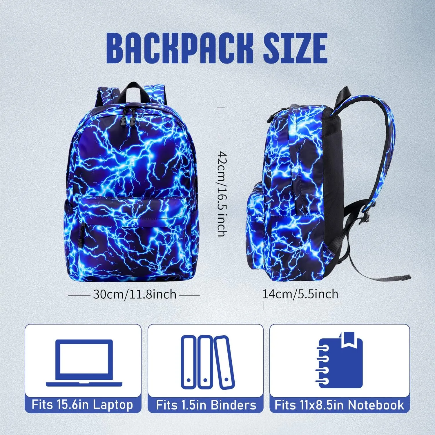 Checkered Backpack - School Backpack for Kids, Large Capacity, Waterproof, Lightweight, Black