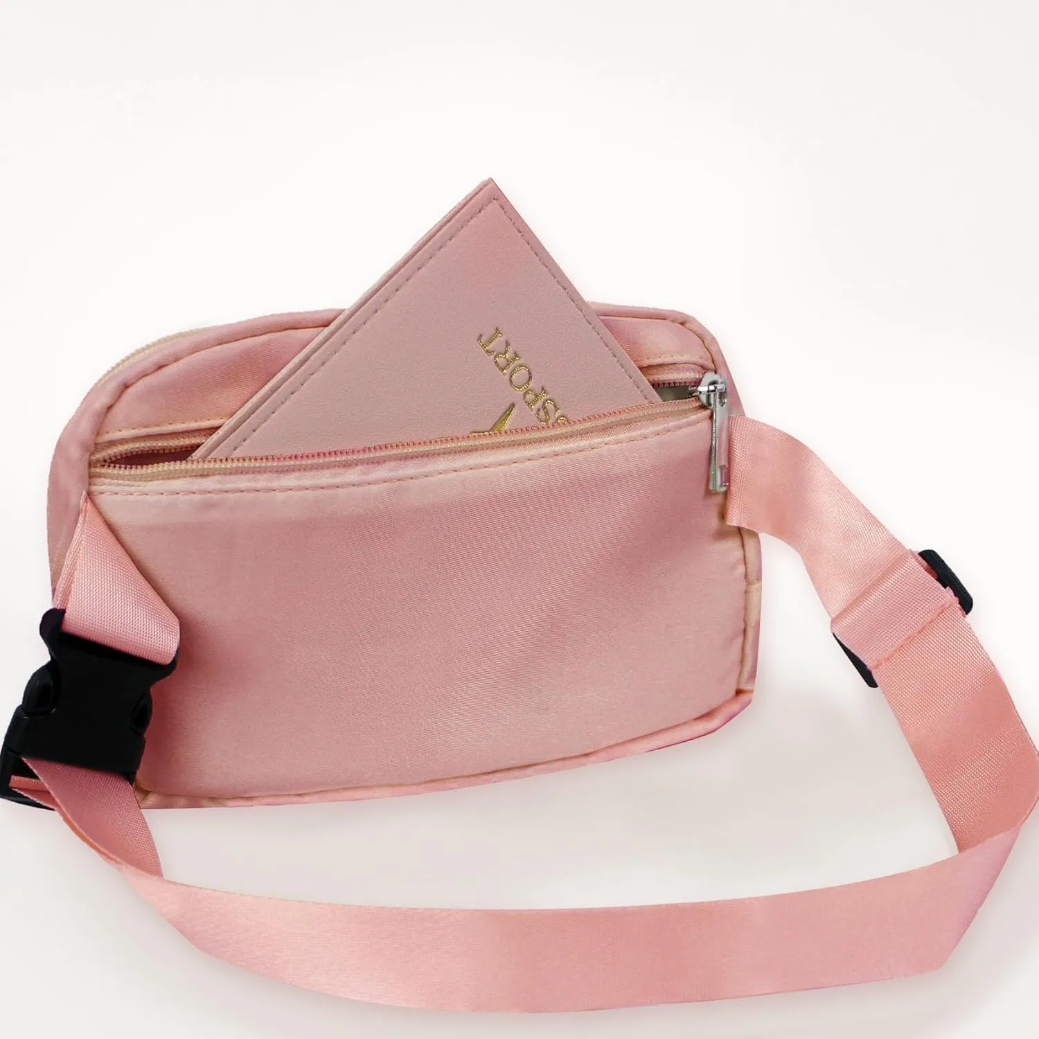 COSHAYSOO Initial Belt Bag Small Waist Fanny Pack Crossbody Purse Trendy with Preppy Letter Patch, Cute Gifts for Runners Traveller Women Dancer Girl Trip Favors Carrying All Purpose Pouch Pink (H)