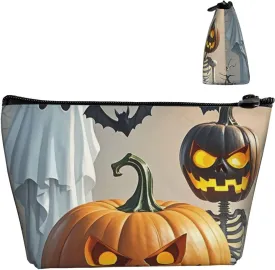 Cosmetic Bag Portable Makeup Bag Cute ghost pumpkin lantern Toiletry Bag Large Capacity Zipper Pouch Waterproof Toiletry Pouch Makeup Organizer Case for Women Men