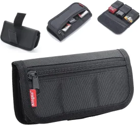 King Ma Small DSLR Camera Bag Pouch Holder Case - Waist Bag Suitable for AA Battery and LP-E6/ LP-E17/ FZ100/ FW50/ F550 and More, SD Card Holder Memory Card Case