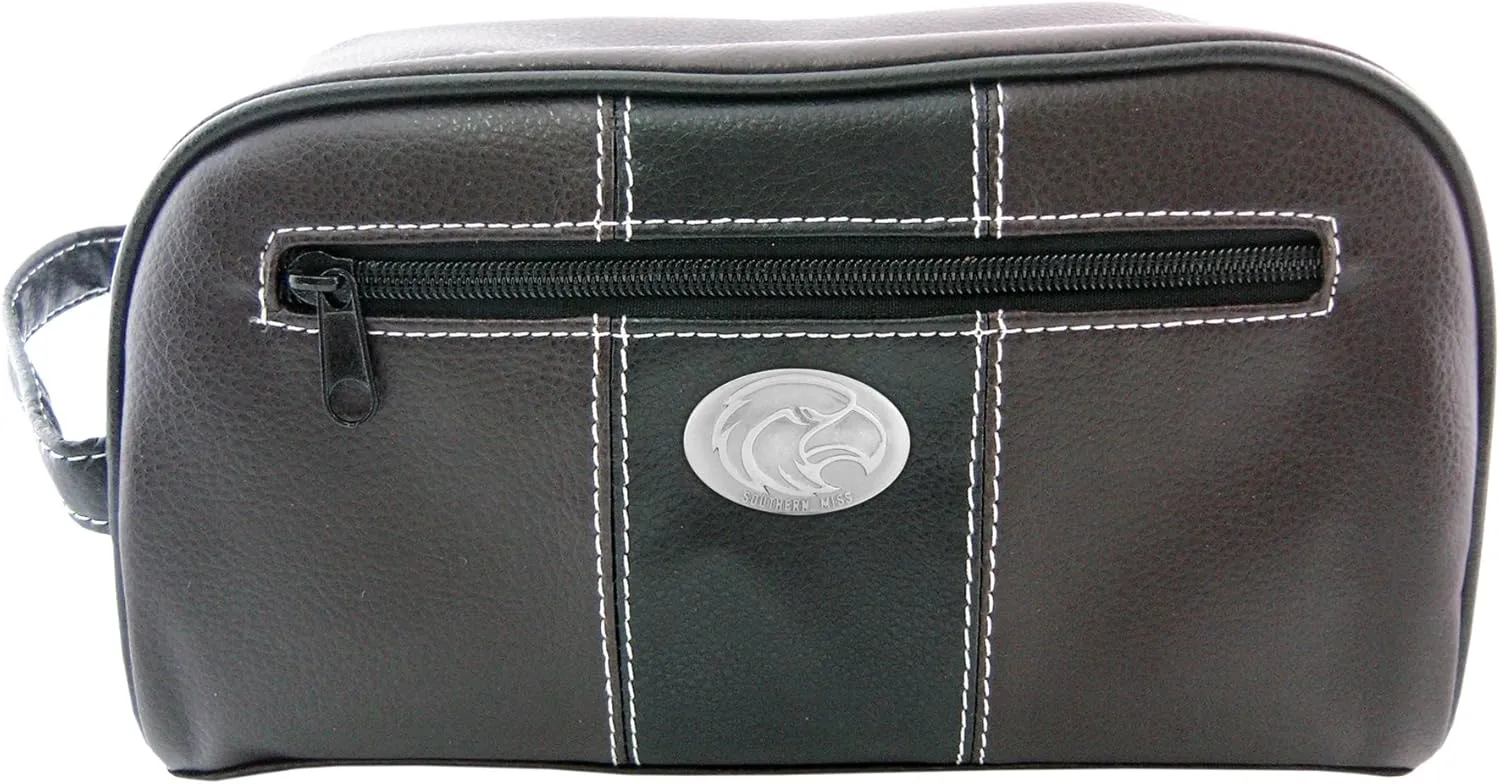 NCAA Southern Miss Golden Eagles Zep-Pro Toiletry Concho Bag, Brown