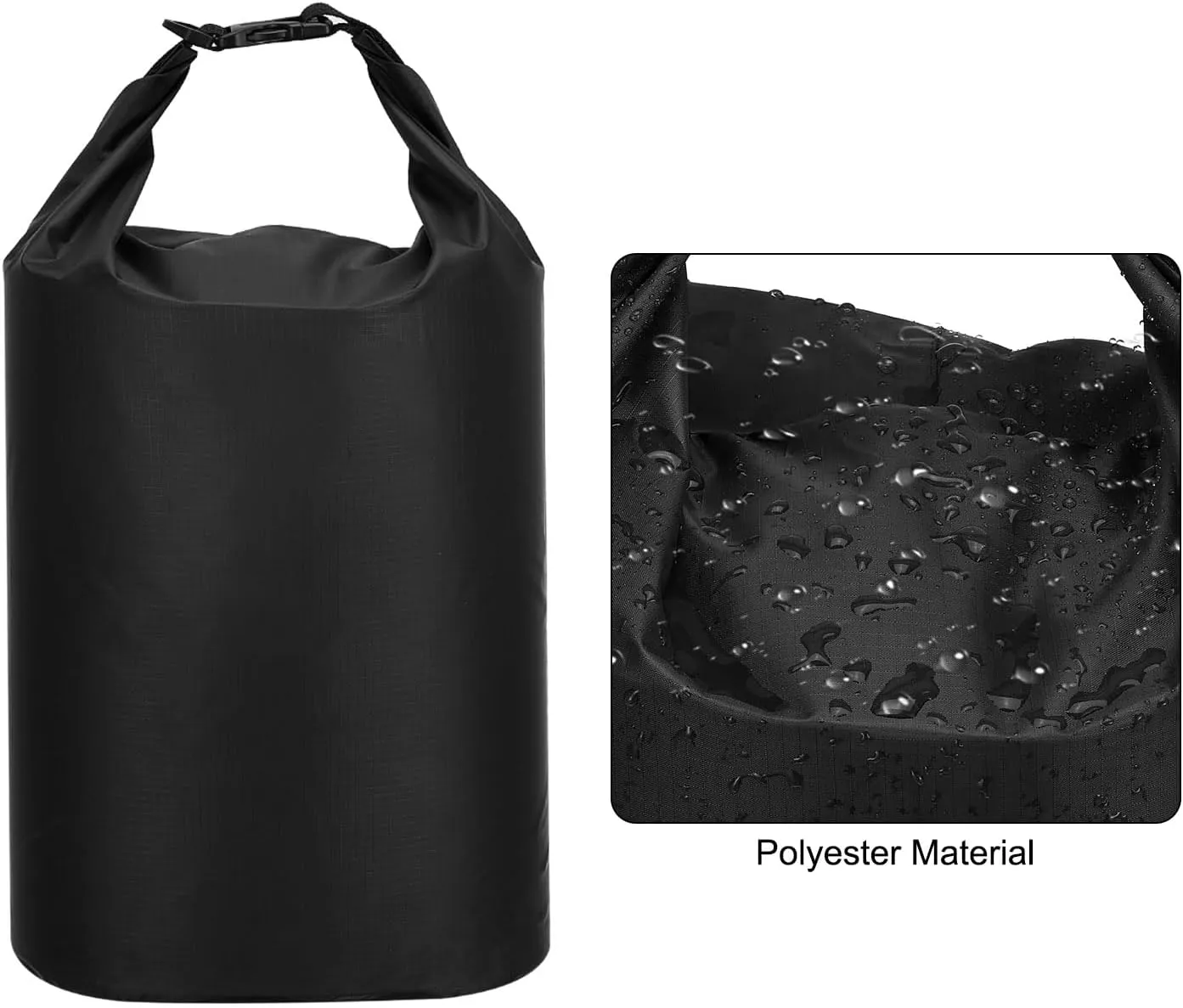 PATIKIL Waterproof Dry Bags, 5 Pack Portable Dry Sack Roll Top Bag Lightweight Dry Storage Bag for Gym Kayaking Hiking Swimming Camping, Black, (1.5L, 2.5L, 3.5L, 4.5L, 6L)