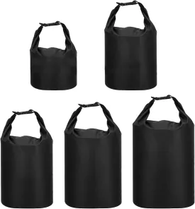 PATIKIL Waterproof Dry Bags, 5 Pack Portable Dry Sack Roll Top Bag Lightweight Dry Storage Bag for Gym Kayaking Hiking Swimming Camping, Black, (1.5L, 2.5L, 3.5L, 4.5L, 6L)