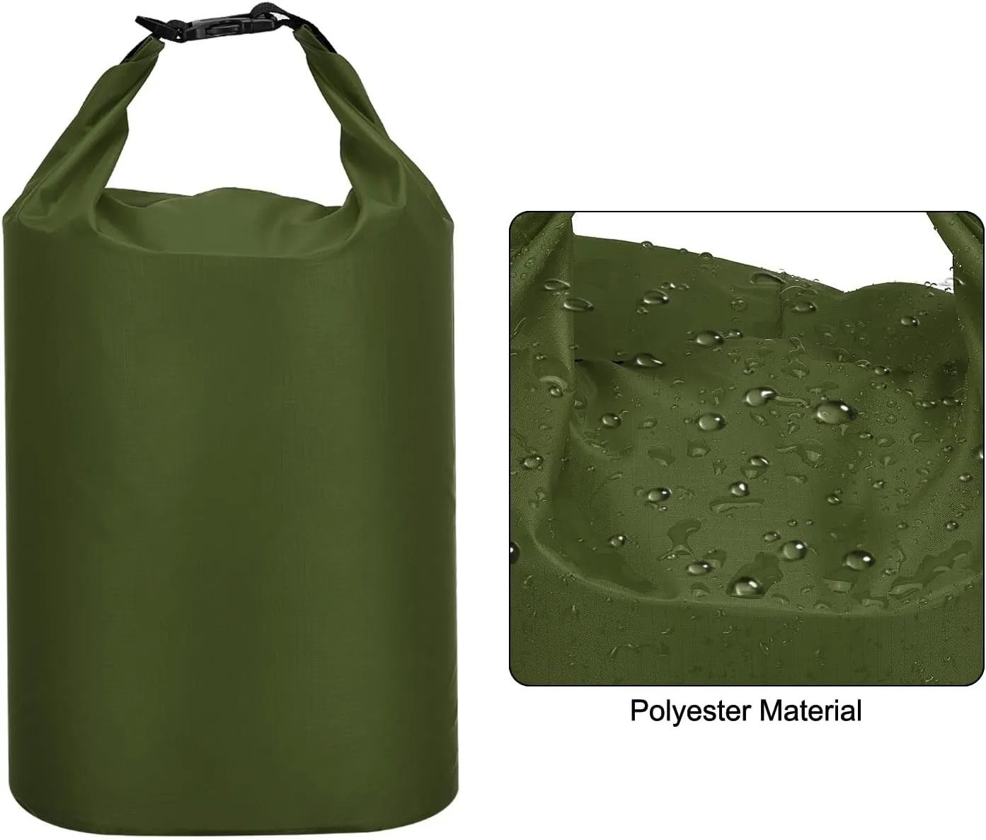 PATIKIL Waterproof Dry Bags, 5 Pack Portable Dry Sack Roll Top Bag Lightweight Dry Storage Bag for Gym Kayaking Hiking Swimming Camping, Green, (1.5L, 2.5L, 3.5L, 4.5L, 6L)
