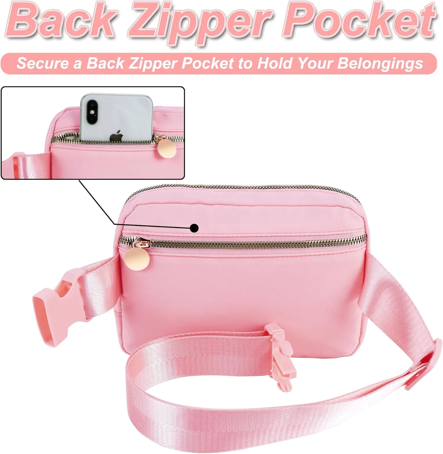 Personalized Belt Bag for Women Girls - Fashion Mini Waist Packs with Adjustable Strap - Trendy Travel Fanny Pack Crossbody Bags with Initial Letter - Teen Gifts | Peach,N