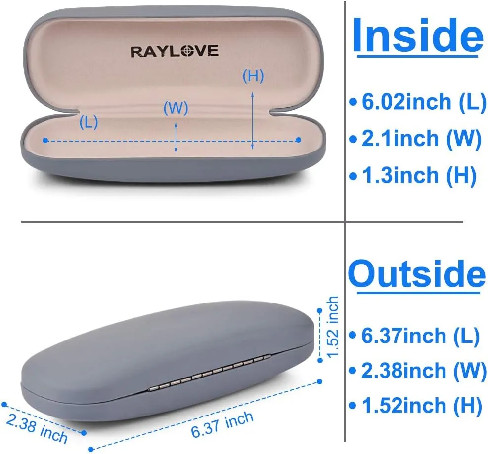 RayLove Unisex Hard Shell Eyeglasses Cases, Protective Case For Glasses