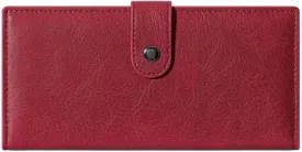 Slim Wallet Women Leather RFID Blocking Credit Card Holder Bifold Thin Long Purse with Zipper Pocket with ID Window