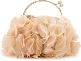 Yokawe Floral Clutch Purses for Women Satin Flower Evening Bag Party Prom Handbags