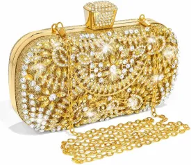Yokawe Womens Crystal Evening Clutch Bag Bridal Wedding Purse Rhinestone Party Prom Handbag