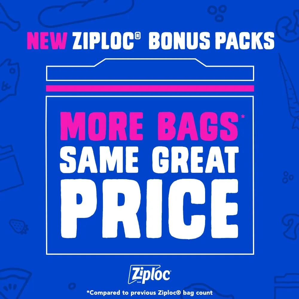 Ziploc Gallon Food Storage Slider Bags, Power Shield Technology for More Durability, 18 Count