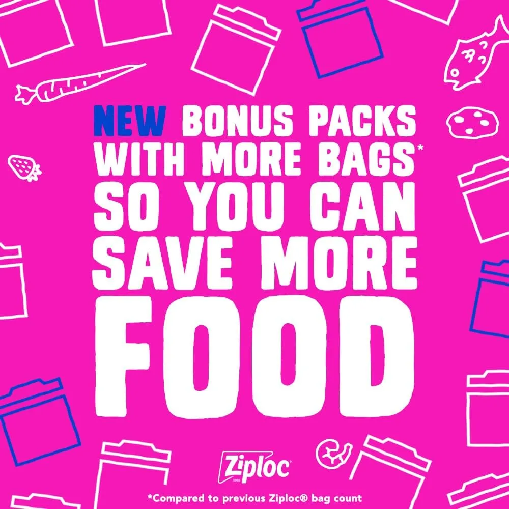 Ziploc Gallon Food Storage Slider Bags, Power Shield Technology for More Durability, 18 Count